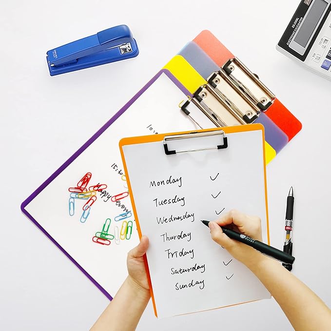 12 Pack Plastic Clipboards, Office Clipboards Standard A4 Letter Size, Colorful - Image 7