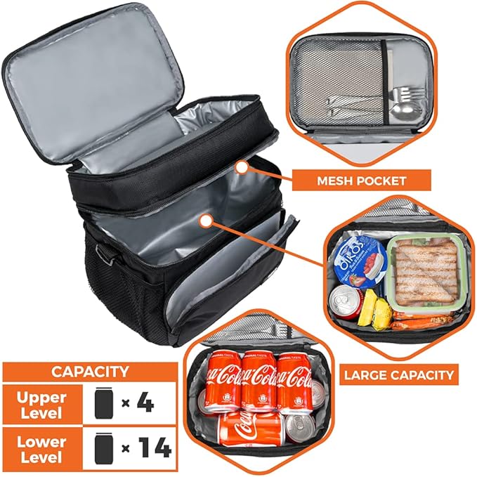 opux Insulated 2 Deck Lunch Bag - Image 5