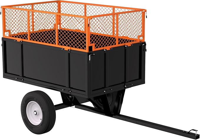 ATV UTV Trailer, Garden Utility Trailer Tow Behind Dump Trailers, 17 Cu.Ft by Hipicute