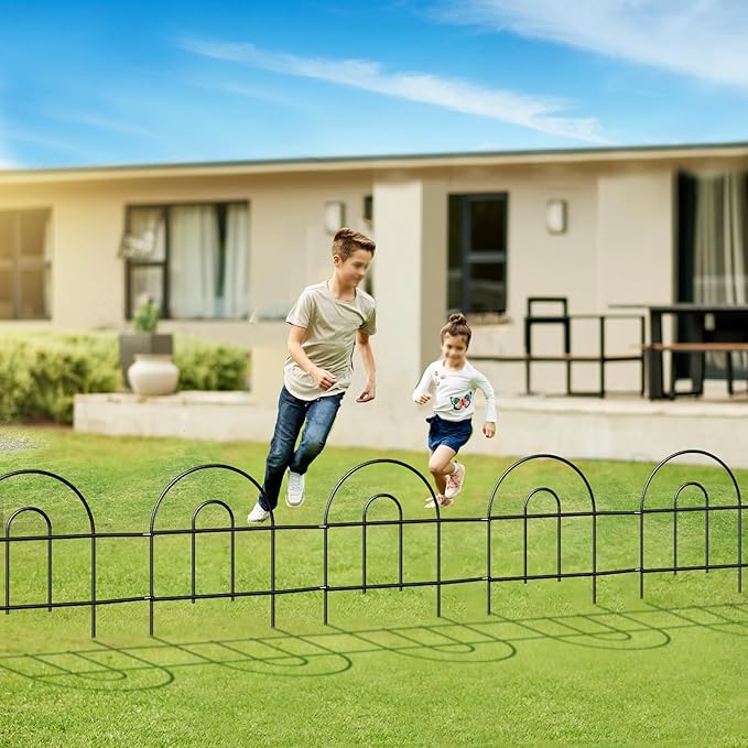 Decorative Black Garden Border Fence 18inX50ft Metal Wire Edging Flower Bed - Image 2