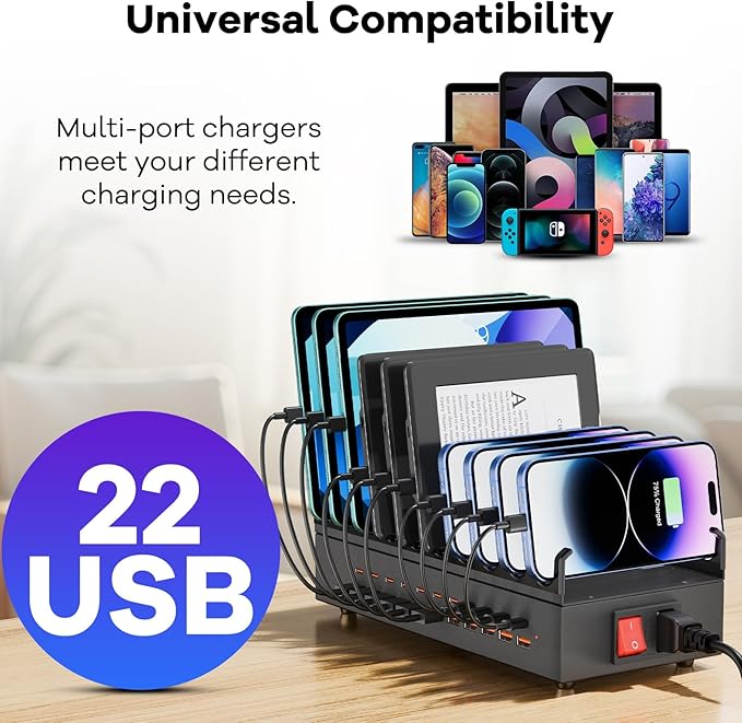 USB~C Charger Block, 300W 22 Port USB Charging Station - Image 3