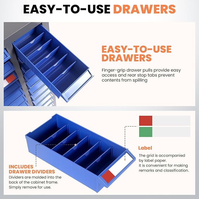 75 Drawers Bolt and Nut Tool Storage Cabinet, Large Capacity Parts Organizer - Image 5