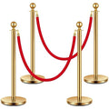 VIVOHOME Stainless Steel Stanchion Post Queue 4PCS Pole w/ 2 Red Velvet Ropes by VIVOHOME