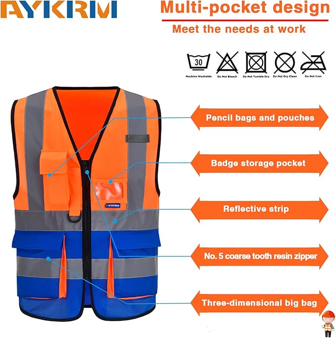 A-SAFETY High Visibility Reflective Safety Vest Customize Logo - Image 3