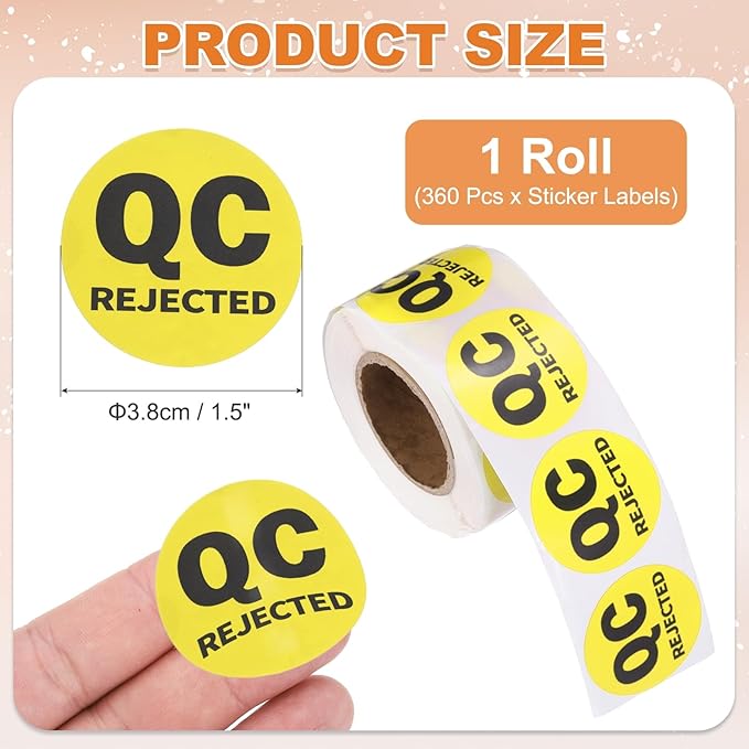 PATIKIL 360 Pcs 1 Roll QC Hold Labels, 1.5 Inch Circle Inventory Control - Image 2