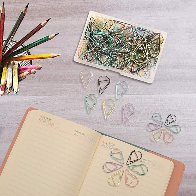 Multicolor Paperclips Metal Paper Clips Colored Paper Clamp Note Clips - Image 7