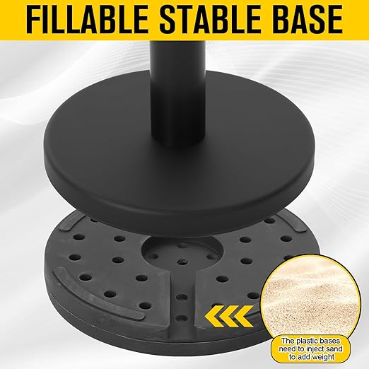 Therwen 12 Pcs Stanchions with 8.2 ft Retractable Belt Black Yellow Crowd - Image 5