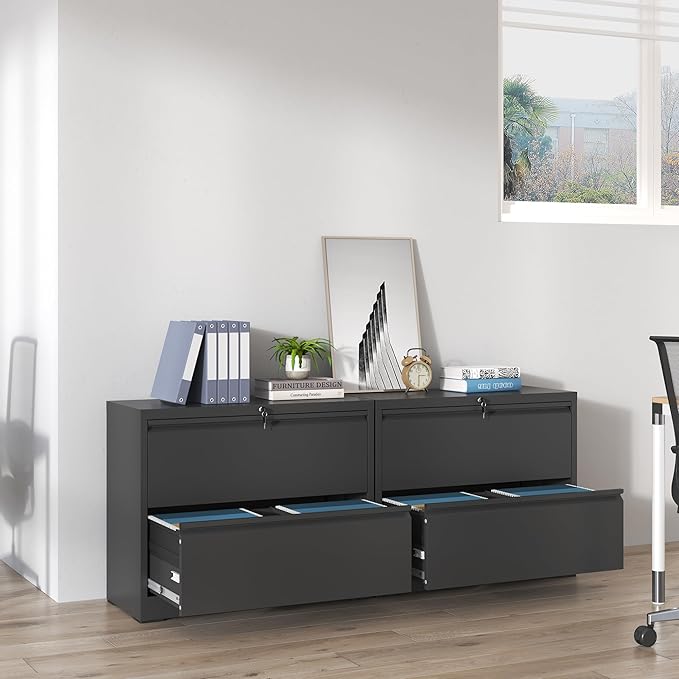 Lateral File Cabinets 2 Drawer, Metal Lateral Filing Cabinet - Image 2