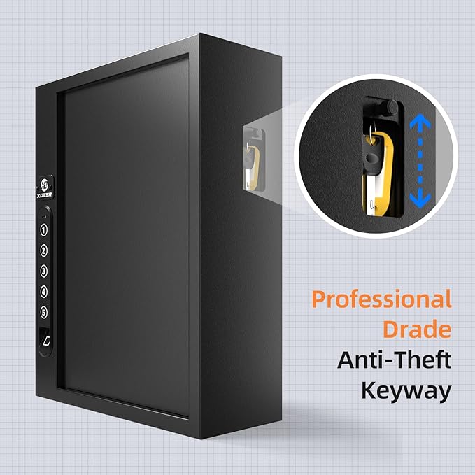 XDeer 60-Key Biometric Lock Box, Wall Mount - Image 8