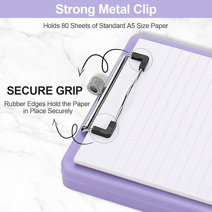 Small Clipboard with Storage, A5 Clipboards with Pen Holder, Half Letter Clip - Image 4