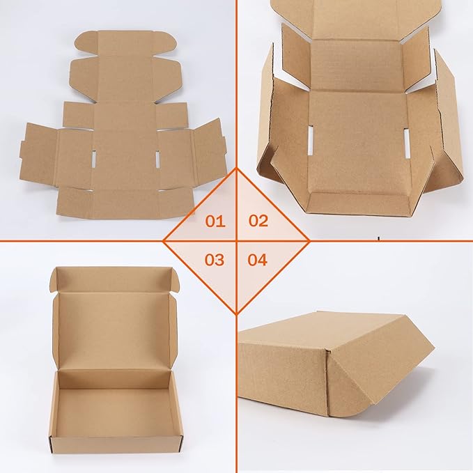 PHAREGE 7x5x2 inch Shipping Boxes Bulk 50 Pack Brown, Tab Lock Tuck Top Mailer - Image 7