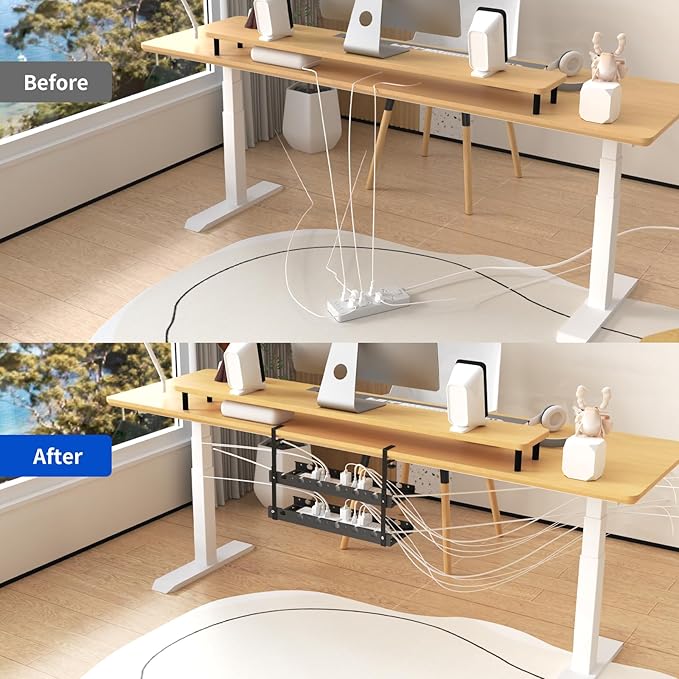 31Inch Extendable Under Desk Cable Management Tray Multi-Model Metal Cable - Image 2