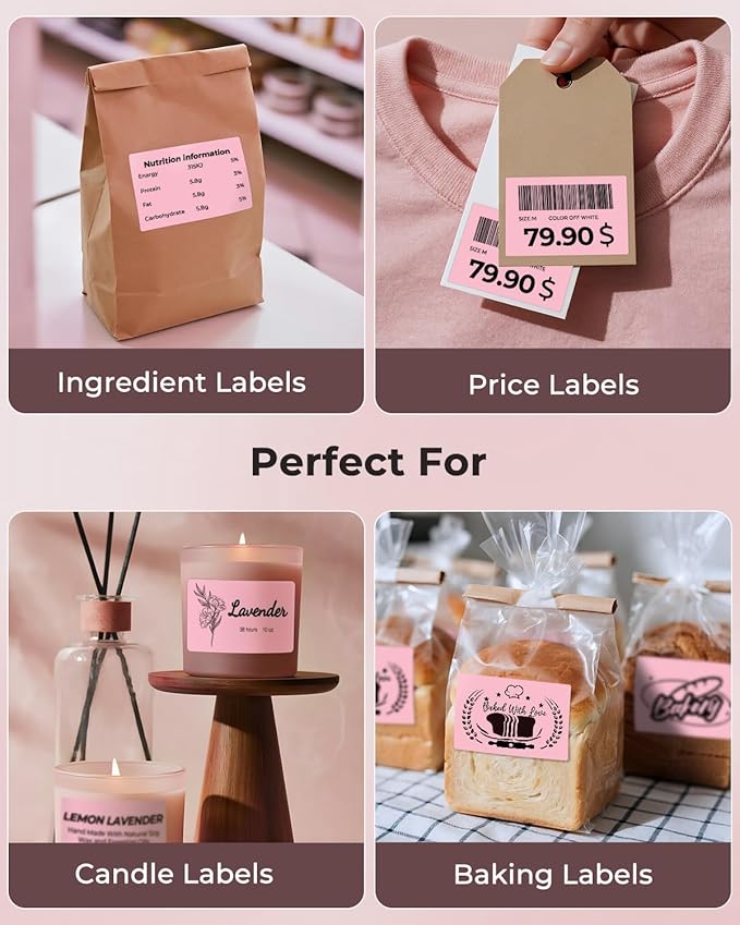 MUNBYN 3x2 Inch Pink Thermal Labels, Thermal Sticker Labels - Image 7