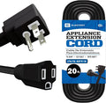20 ft Heavy Duty Appliance Extension Cord, 14 AWG, 15A 125V 1875W, 3 Prong Flat by ELECTERY