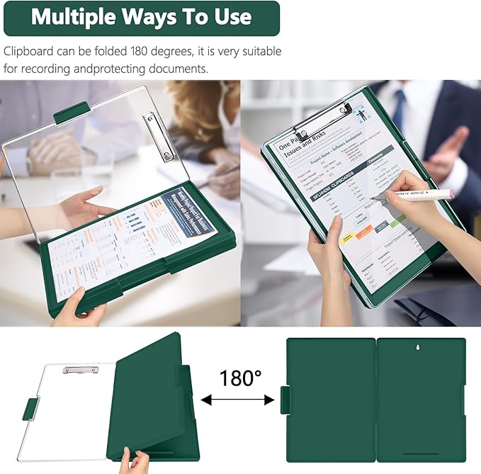 Clipboard with Storage, Heavy Duty Clip Boards 8.5x11 with 2 Storage Case - Image 4