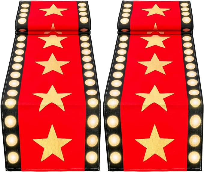 2 Pcs 13 x 72 Inch Movie Night Table Runner by WHQXFDZ