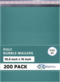 Green 10.5x16 Inch Large Poly Bubble Mailers #5 | Padded Envelopes by MAILERVIEW