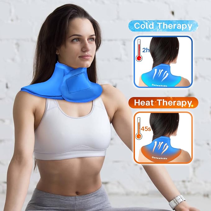 Neck Ice Pack Wrap Cooling Cervical Brace- Upgraded Reusable Hot & Cold - Image 7