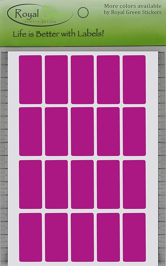 Royal Green Small Label Tags Stickers in Purple 1.57 inch x 0.75-2000 Pack - Image 4