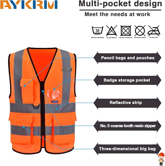A-SAFETY High Visibility Reflective Safety Vest Customize Logo - Image 3