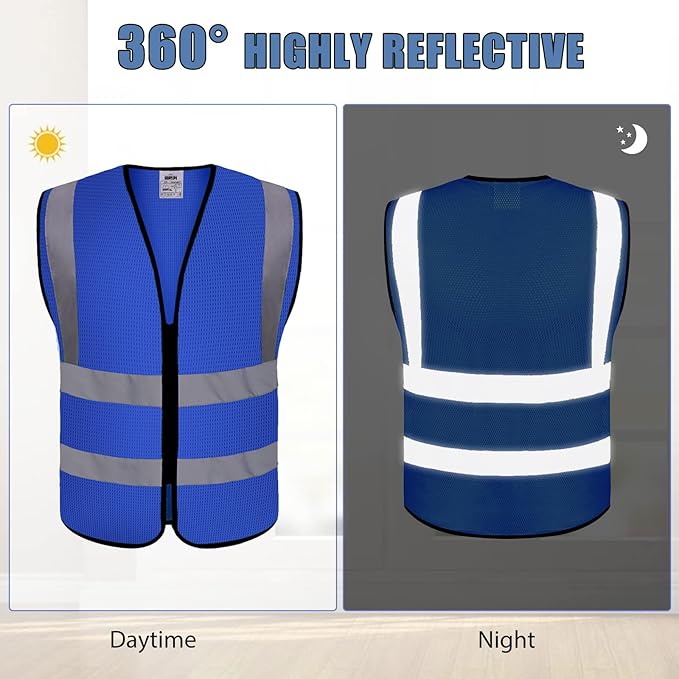 BeautyWill Custom Safety Vest Customized Logo Class 2 High Visibility - Image 2