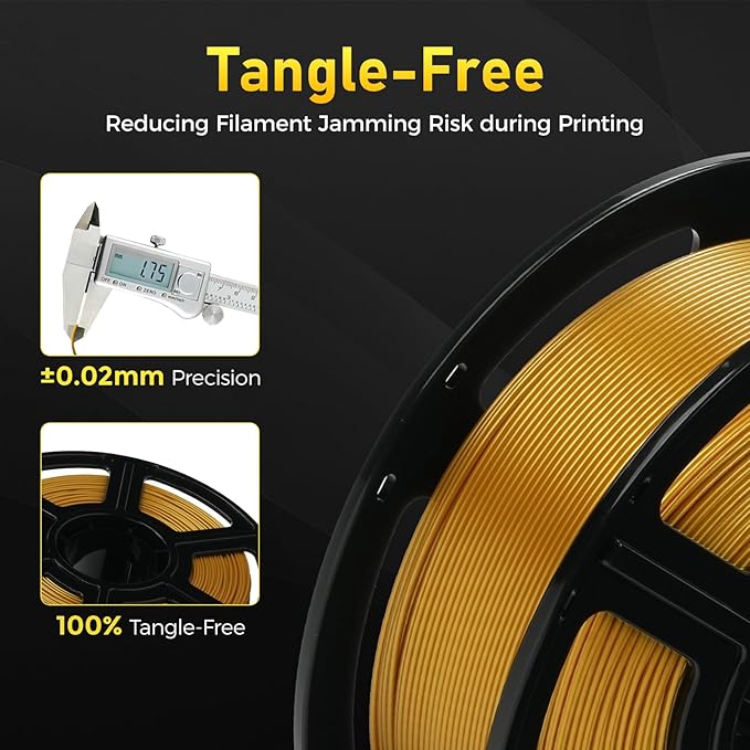 FLASHFORGE Rapid PETG Filament 1.75mm Metallic Bright Gold, Max 600mm/s High - Image 5