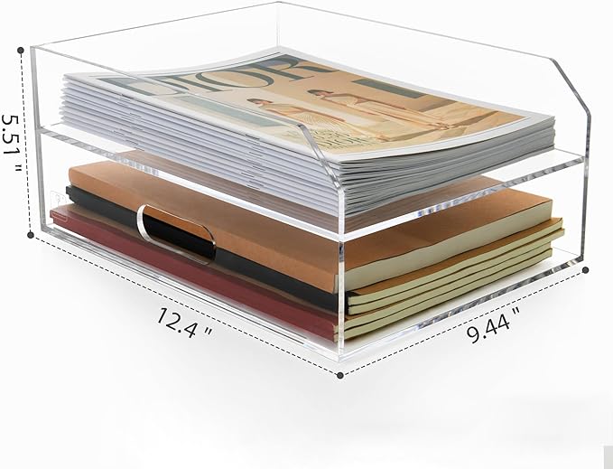 2 Tier Paper Organizer Letter Tray - Image 2