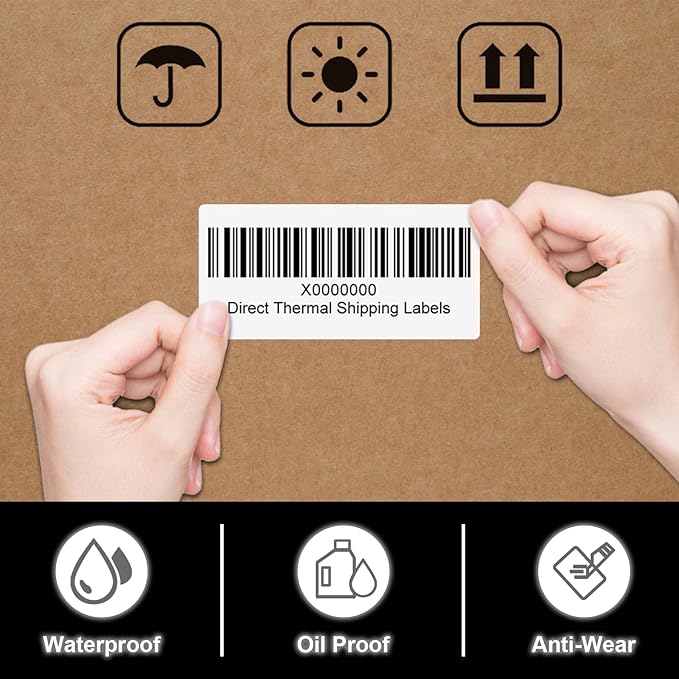CLASSY 2" x 1" Direct Thermal Labels, Barcode & Return Address, Compatible - Image 4