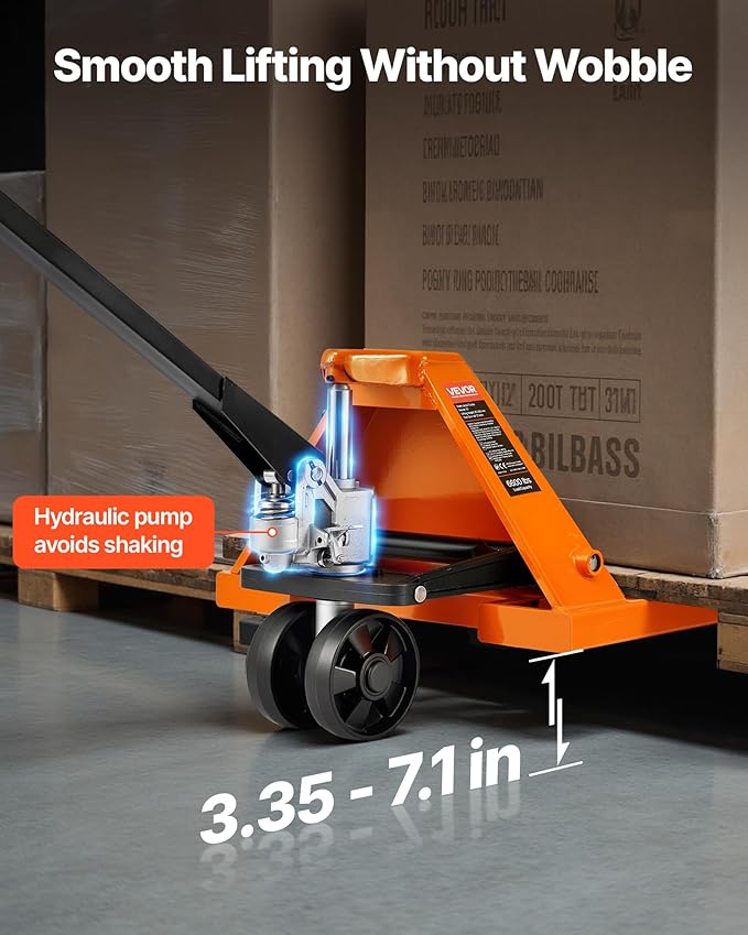 VEVOR Pallet Jack, 6600 lbs Load Capacity, Manual Pallet Truck - Image 3