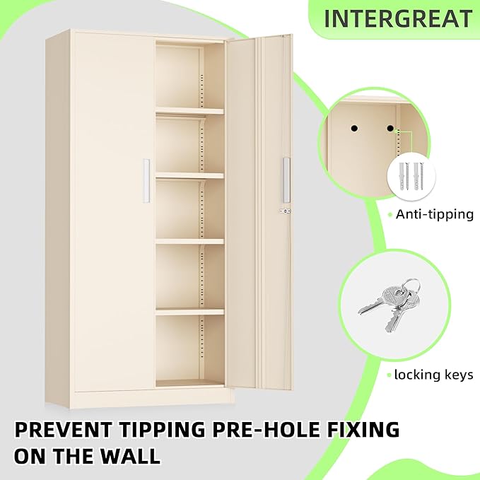 SUNCROWN 72" Metal Storage Cabinet - Image 6