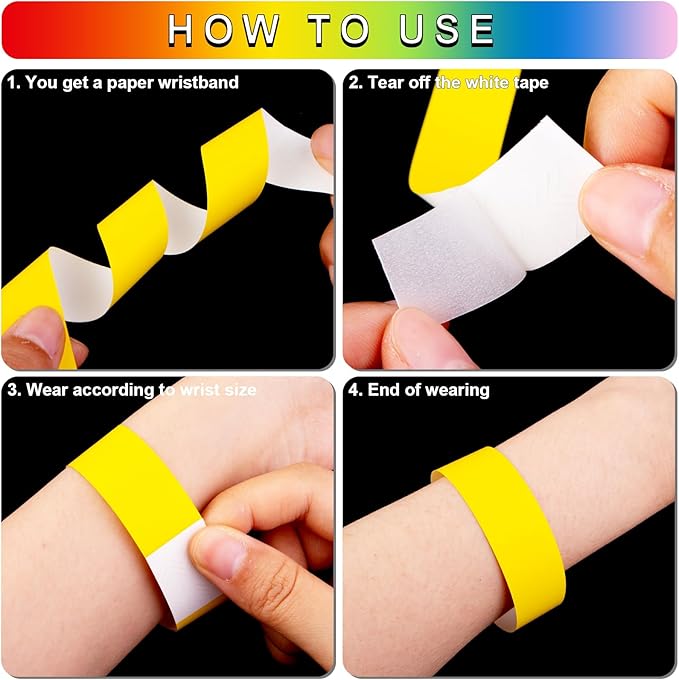 1200 Pcs Plastic Paper Wristbands - Image 4