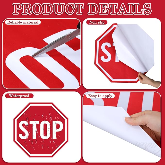 Nuanchu 5 Pcs Stop Floor Sign Stickers - Image 4