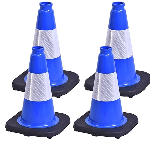 BESEA 4Pack 18 Inch Blue Traffic Cones by BeSea