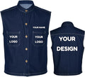 YOWESHOP Men's Reflective Safety Denim Vest，Custom Safety Outdoor Denim Work by YOWESHOP