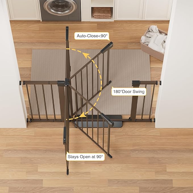 Cumbor 29.7-48" Baby Gate for Stairs, Mom's Choice Awards Winner-Dog Gate for - Image 4