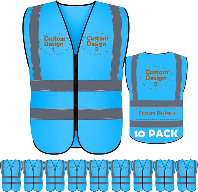 BeautyWill Custom Safety Vest Customized Logo Class 2 High Visibility by BeautyWill