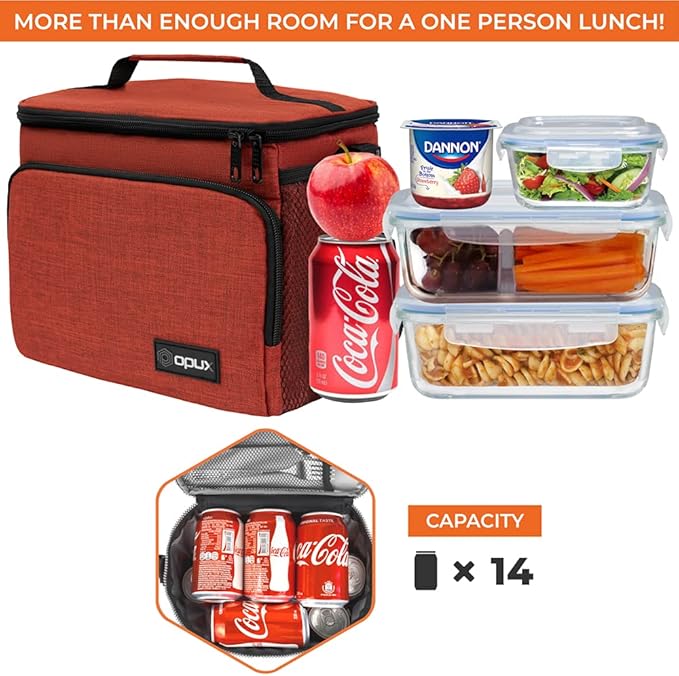 opux Insulated Lunch Bag for Men Women, Soft Lunch Box for Office Work School - Image 5