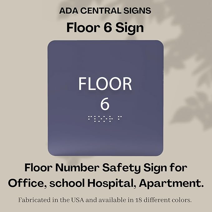 6" X6" Floor 6 Sign - Image 6