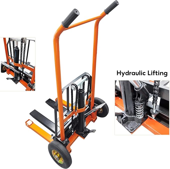 TECHTONGDA Manual Winch Stacker Pallet Truck Dolly Hydraulic Lifting Hand Truck - Image 4