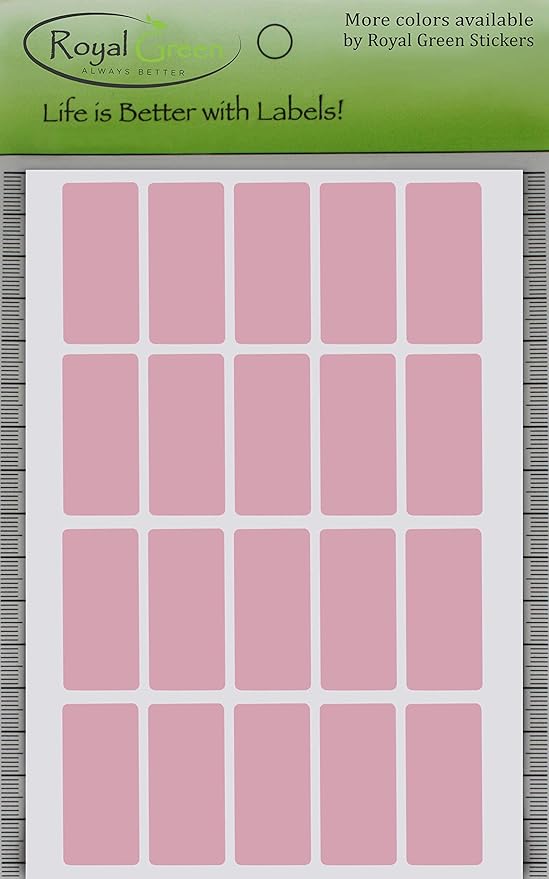 Royal Green Color Code Labels Rectangular 1.57 inch x 0.75 inch Pastel Pink - Image 7
