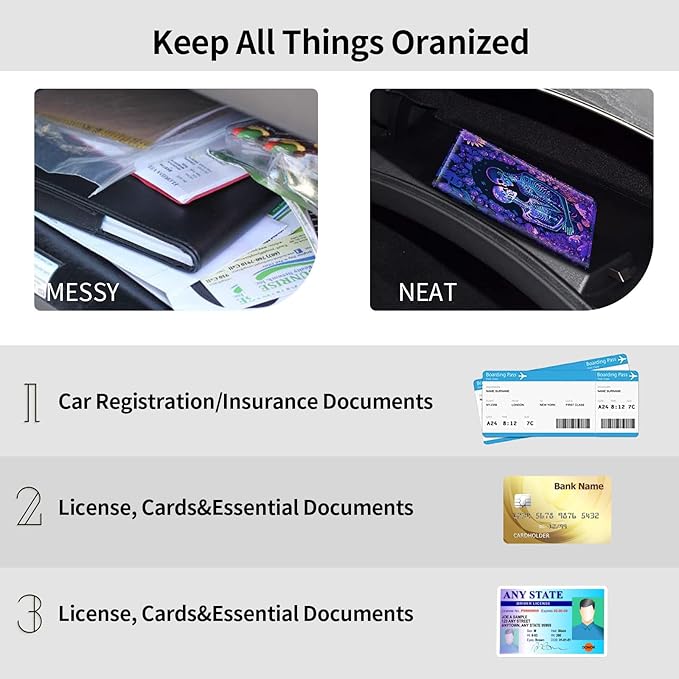 Car Registration and Insurance Holder, Leather Car Glove Box Organizer - Image 5