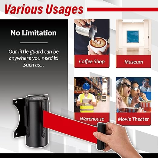 DuraSteel Wall Mount Crowd Control Retractable Belt Barrier - Image 4