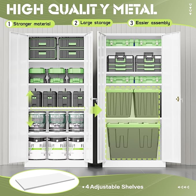 SUNCROWN 72" Metal Storage Cabinet - Image 5