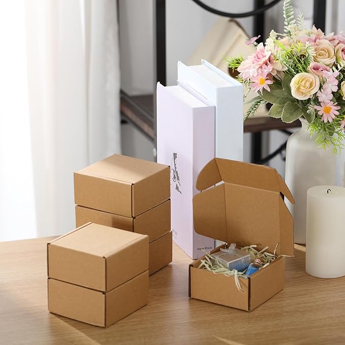 Qilery 60 Pcs Shipping Boxes Cardboard Gift Corrugated Cardboard Brown Boxes - Image 6