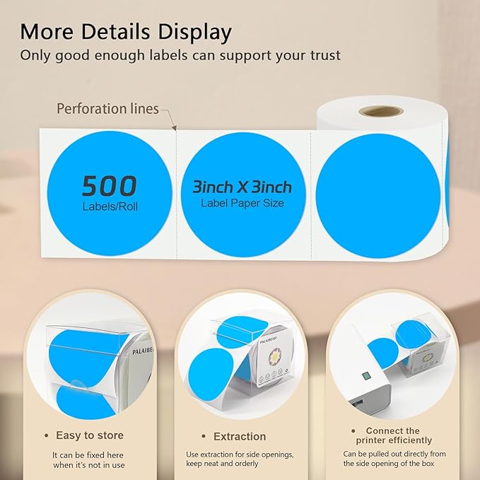 3 X 3 Inch Round Thermal Labels Circle Color Coding Labels Printable Waterproof - Image 4