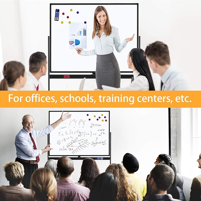 H-Qprobd 48"x36" Mobile Whiteboard Double-Sided Magnetic Dry Erase Board on - Image 6