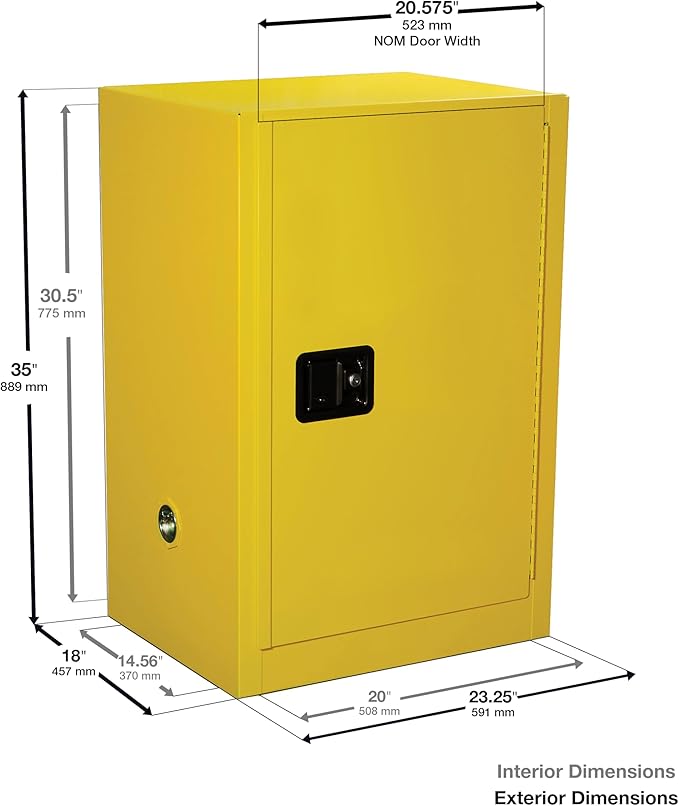 Eagle American Made 12 Gallon F﻿lammable Liquid Storage Cabinet, Manual-Close - Image 2