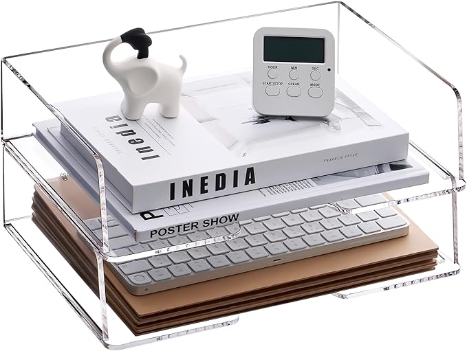 Acrylic Paper Tray Desk Organizers and Office Suplies Document Storage Enlarged by HeZone