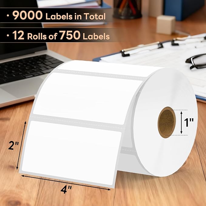 4" x 2" Direct Thermal Labels, Strong Adhesive Barcode & Return Address - Image 2