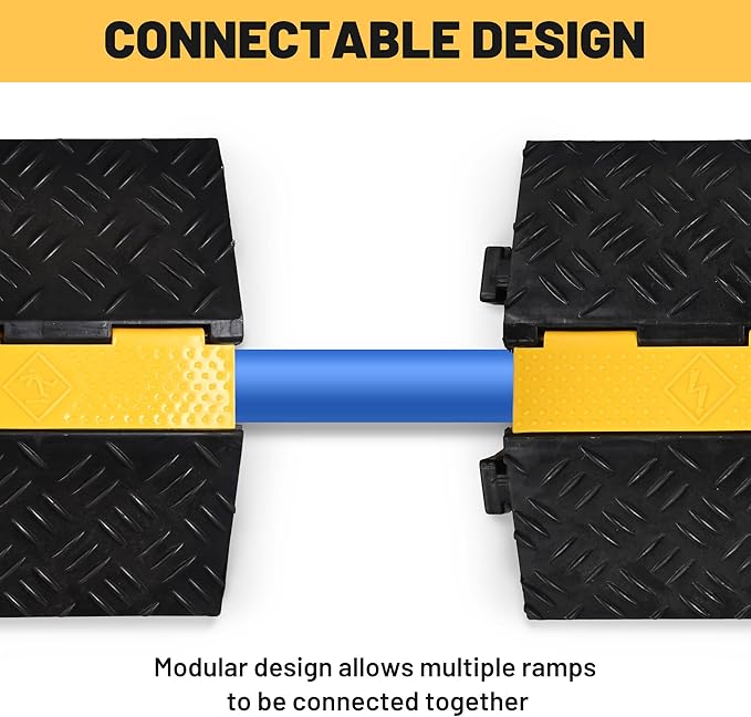 Yescom Cable Ramp Protector 1 Channel Garden Hose Protecitive 44000 Lbs Load - Image 2